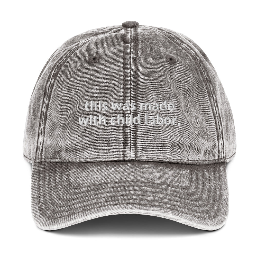 "Made with Child Labor" Vintage Hat