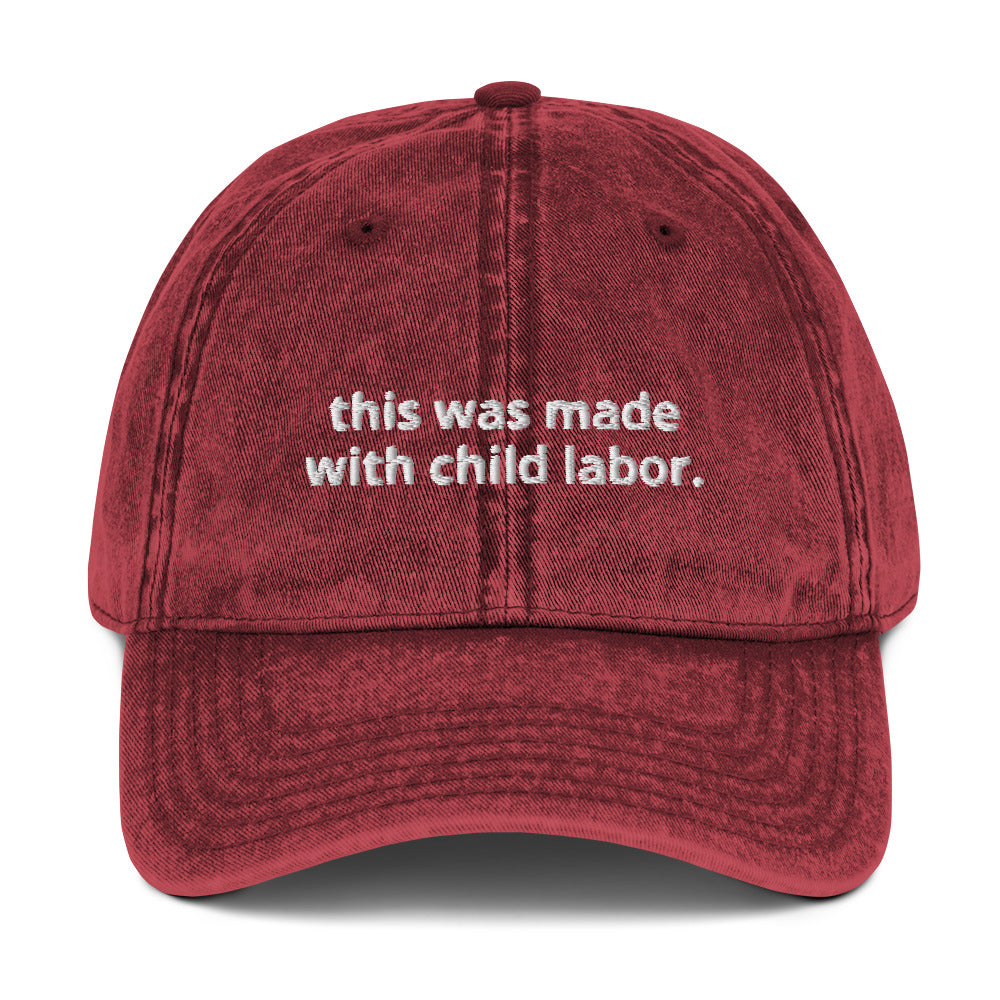 "Made with Child Labor" Vintage Hat